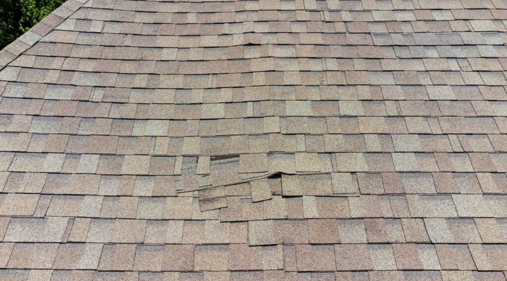 hail damage on a roof