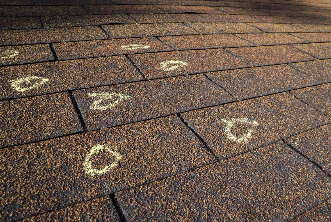 hail damage roof signs