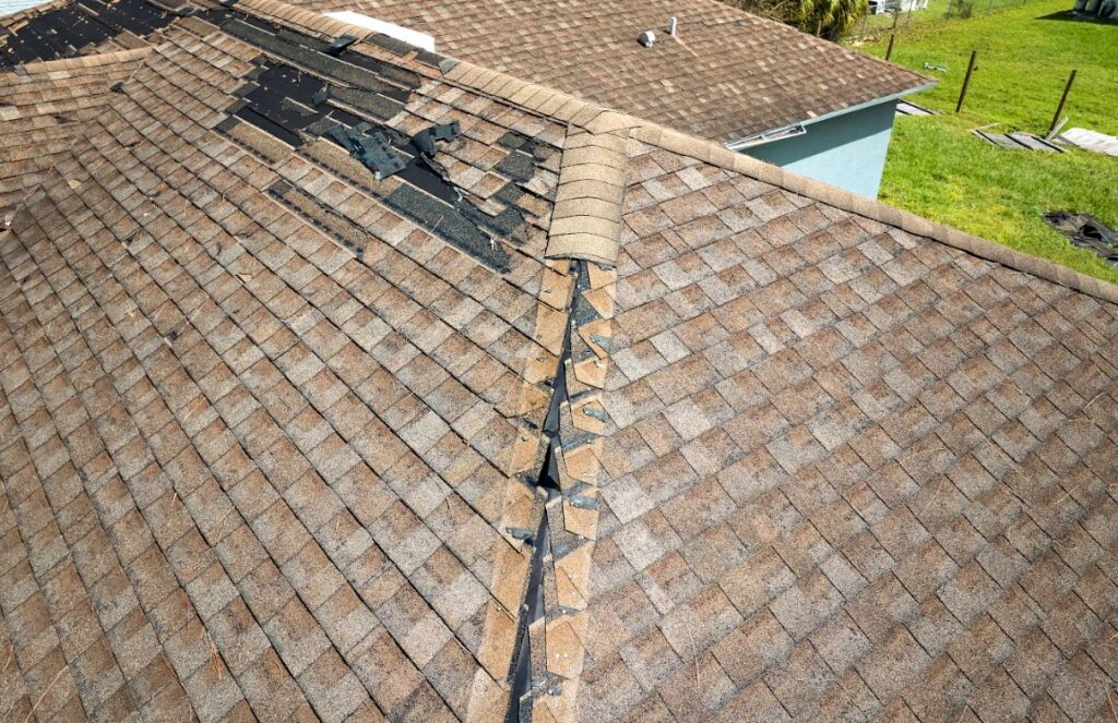 wind damage roof